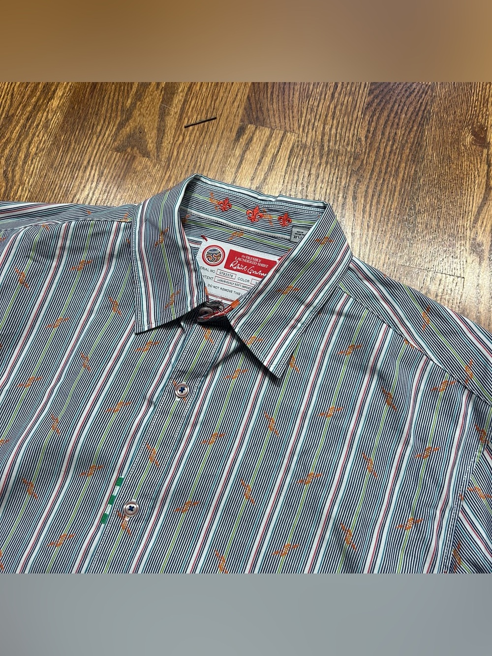 Robert Graham Freshly Laundered Mens XL Blue Long Sleeve Button Down Shirt